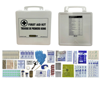Trousse de premiers soins intermédiaire de type 3 CSA Z1220-17 | Boîte en plastique de 24 unités - Emballage en vrac pour 2 à 25 travailleurs
