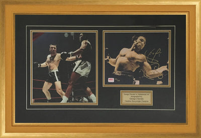 ENSEMBLE DE PHOTOS ENCADRÉES MUHAMMAD ALI & GEORGE CHUVALO – ÉDITION LIMITÉE SIGNÉE /199 (32X24)