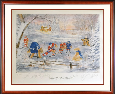 FRAMED WHEN WE WERE SIX LITHOGRAPH – SIGNED BY KELLY, HOWELL, BOWER, HULL, H. RICHARD, CHEEVERS – LTD ED /201 (30" X 26")