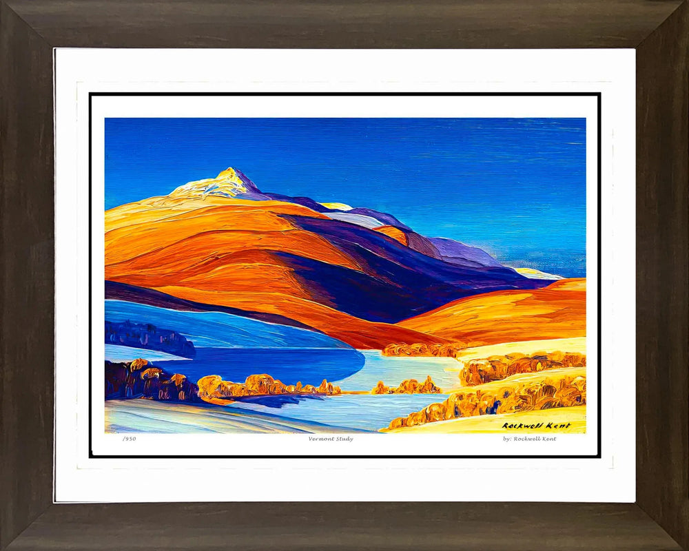 « VERMONT STUDY » DE ROCKWELL KENT — IMPRESSION D’ART ENCADRÉE, ÉCOLE DE LA RIVIÈRE HUDSON (30" X 24")
