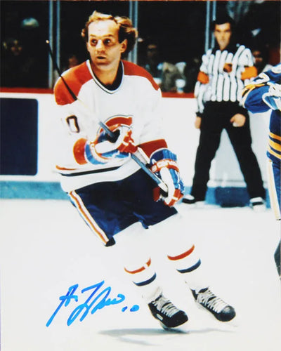 GUY LAFLEUR SIGNED 8" X 10"WHITE JERSEY PHOTOGRAPH – MONTREAL CANADIENS NHL AUTOGRAPHED HOCKEY COLLECTIBLE (8" X 10")