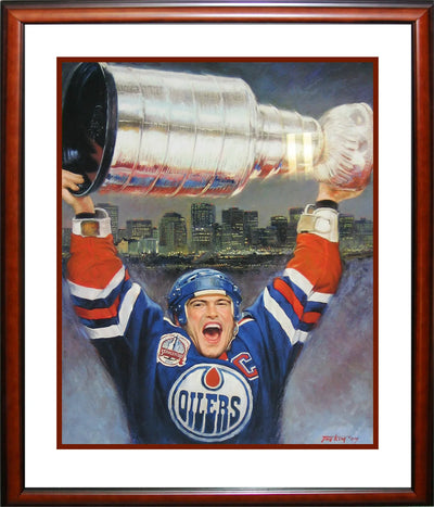 LITHOGRAPHIE ÉDITION LIMITÉE MARK MESSIER – IMPRESSION D'ART DE HOCKEY ENCADRÉE (32X28) – LTD /1111