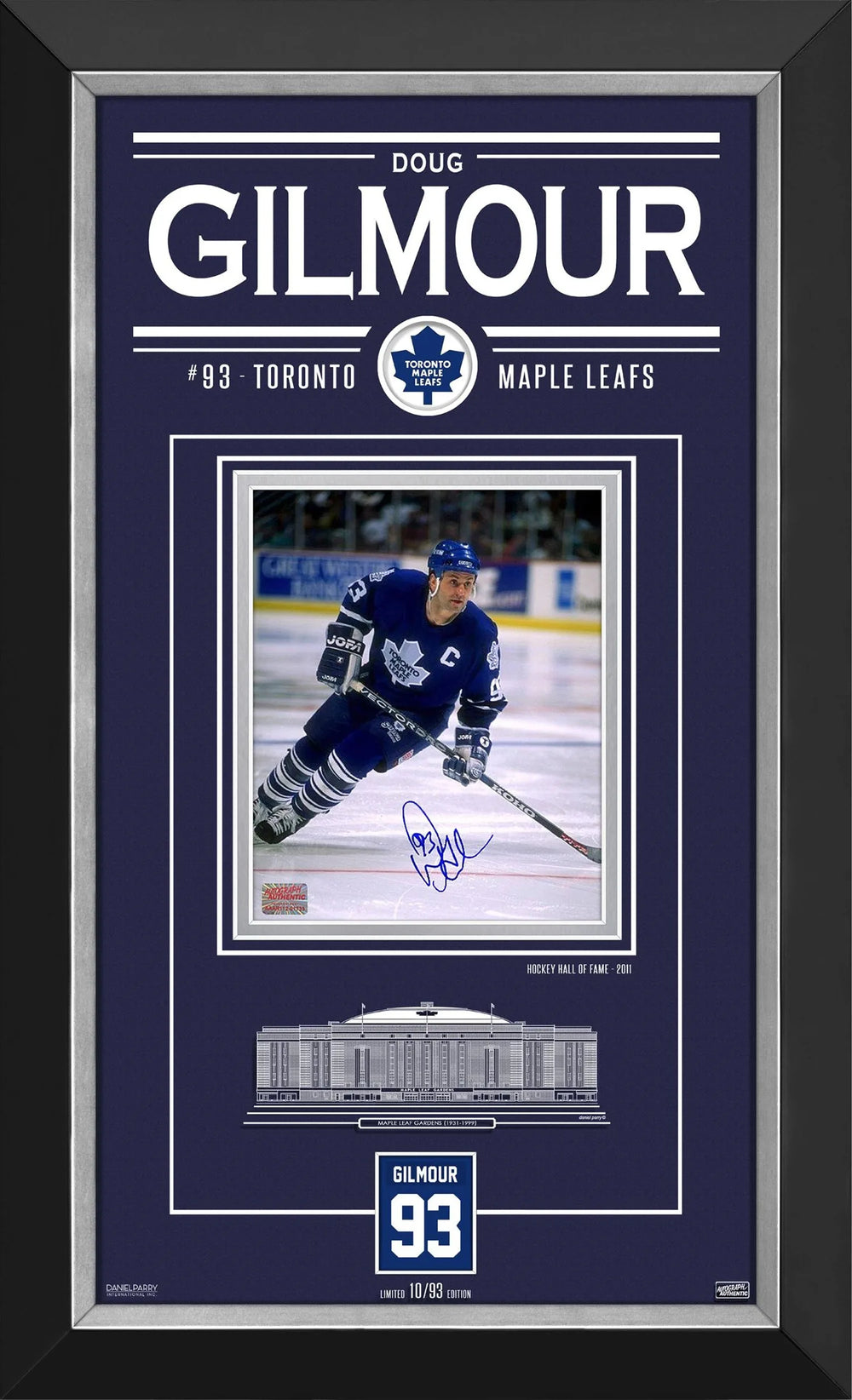 DOUG GILMOUR SIGNED PHOTO – LIMITED EDITION OF 93 – TORONTO MAPLE LEAFS NHL COLLECTIBLE (32" X 19")