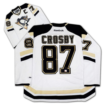 MAILLOT AUTHENTIQUE DE SIDNEY CROSBY, AUTOGRAPHIÉ PAR LES PITTSBURGH PENGUINS, ÉDITION LIMITÉE /87 – OBJET DE COLLECTION RARE DE LA LNH SIGNÉ (GRANDEUR G OU TG)