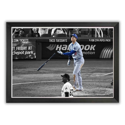 SHOHEI OHTANI FRAMED CANVAS - 50TH HOME RUN RECORD MOMENT - LOS ANGELES BASEBALL STAR (33.5" BY 23.5")