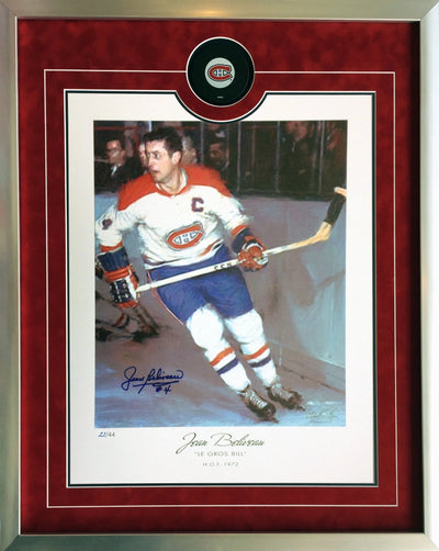 LITHOGRAPHIE JEAN BÉLIVEAU MONTRÉAL – ÉDITION LIMITÉE SIGNÉE /44 – ŒUVRE D'ART SUR LE HOCKEY ENCADRÉE (26" X 24")
