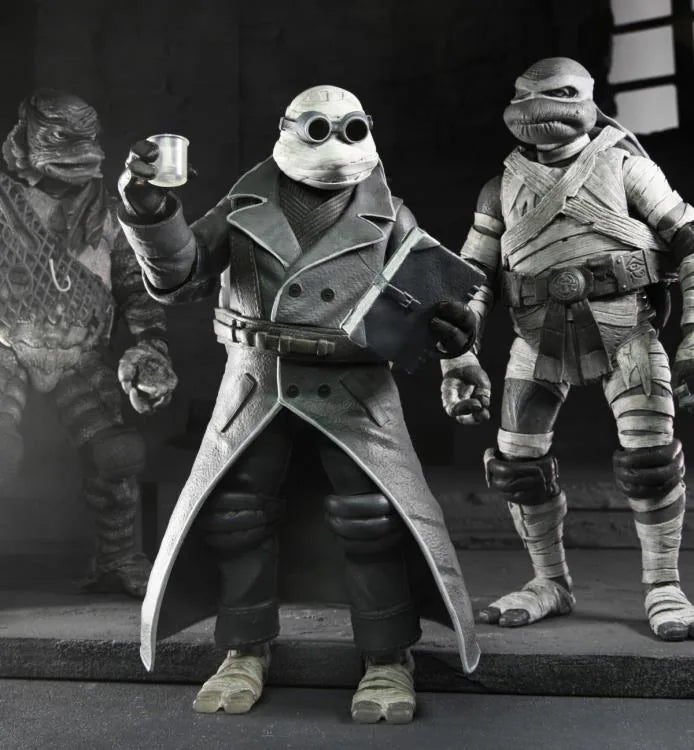 Universal Monsters x Teenage Mutant Ninja Turtles : Les Tortues (Noir et Blanc) Figurine 4-en-1