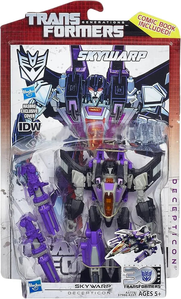 Transformers Generations Skywarp Deluxe Action Figure and Comic Book