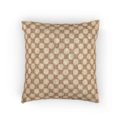 Coussin à carreaux tissés | Coussin décoratif géométrique brun neutre