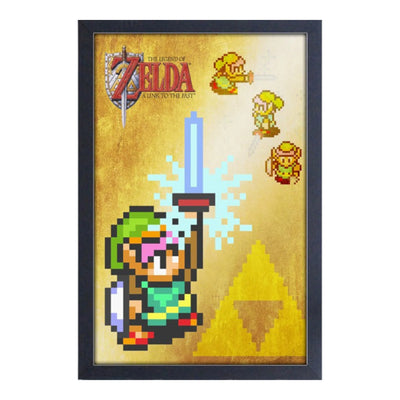Légende de Zelda : A Link to the Past - Impression encadrée de Link et de l'Épée maîtresse 11″X17″