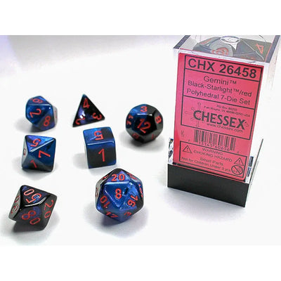 Jeu de 7 dés polyédriques Chessex Gemini (couleurs variées)