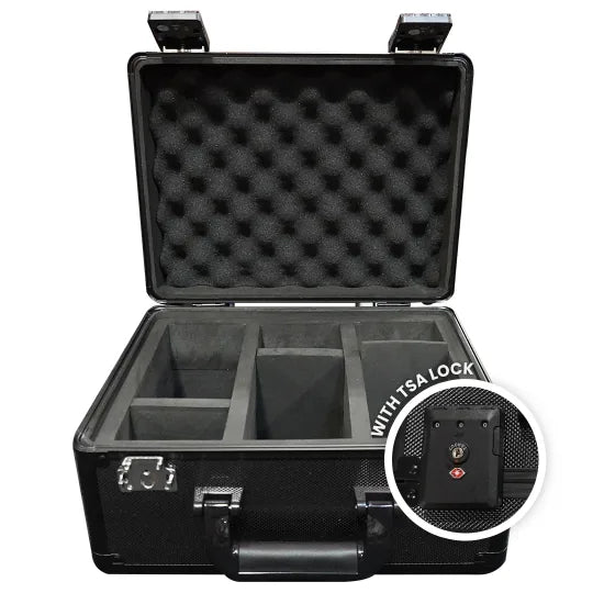 Evoretro - Boîte de rangement verrouillable en aluminium noir, robuste, pour cartes graduées, 3 rangées
