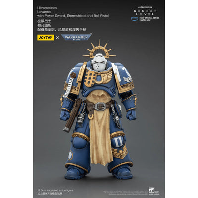 JOYTOY - Ultramarines Levantus avec Épée énergétique, Bouclier tempête et Pistolet-boulon