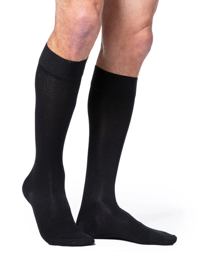 Sigvaris Hommes Coton Essentiel Mollet avec Bande Antidérapante 30-40 mmHg Pied Fermé pour Hommes