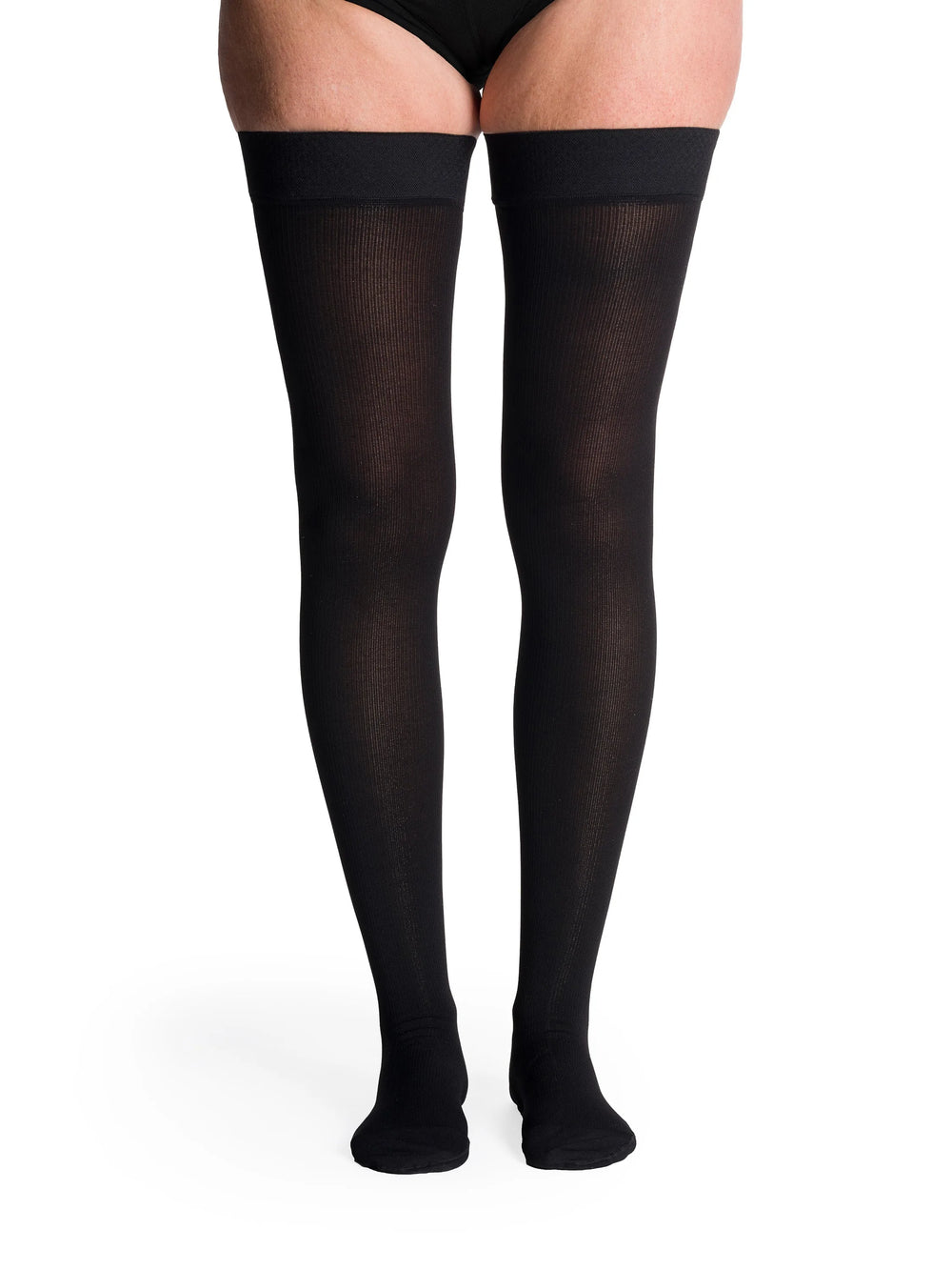 Sigvaris Bas Cuisse Essentiel Coton pour Femme 20-30 mmHg Bout Fermé pour Femme