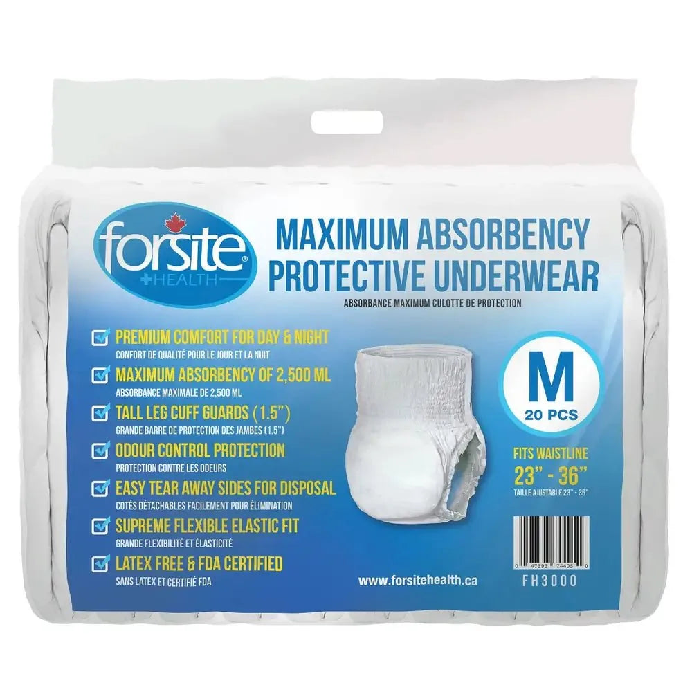 Sous-vêtements protecteurs Forsite Health à absorption maximale - Boîtes de 80