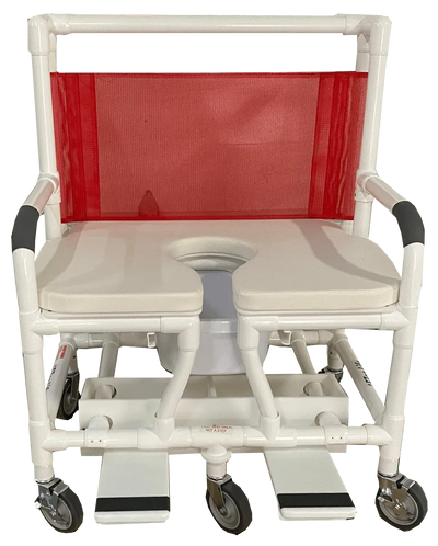 Commode de douche bariatrique à siège souple avec repose-pieds (Série 600) - Capacité de 600 lb pour les soins de santé au Canada