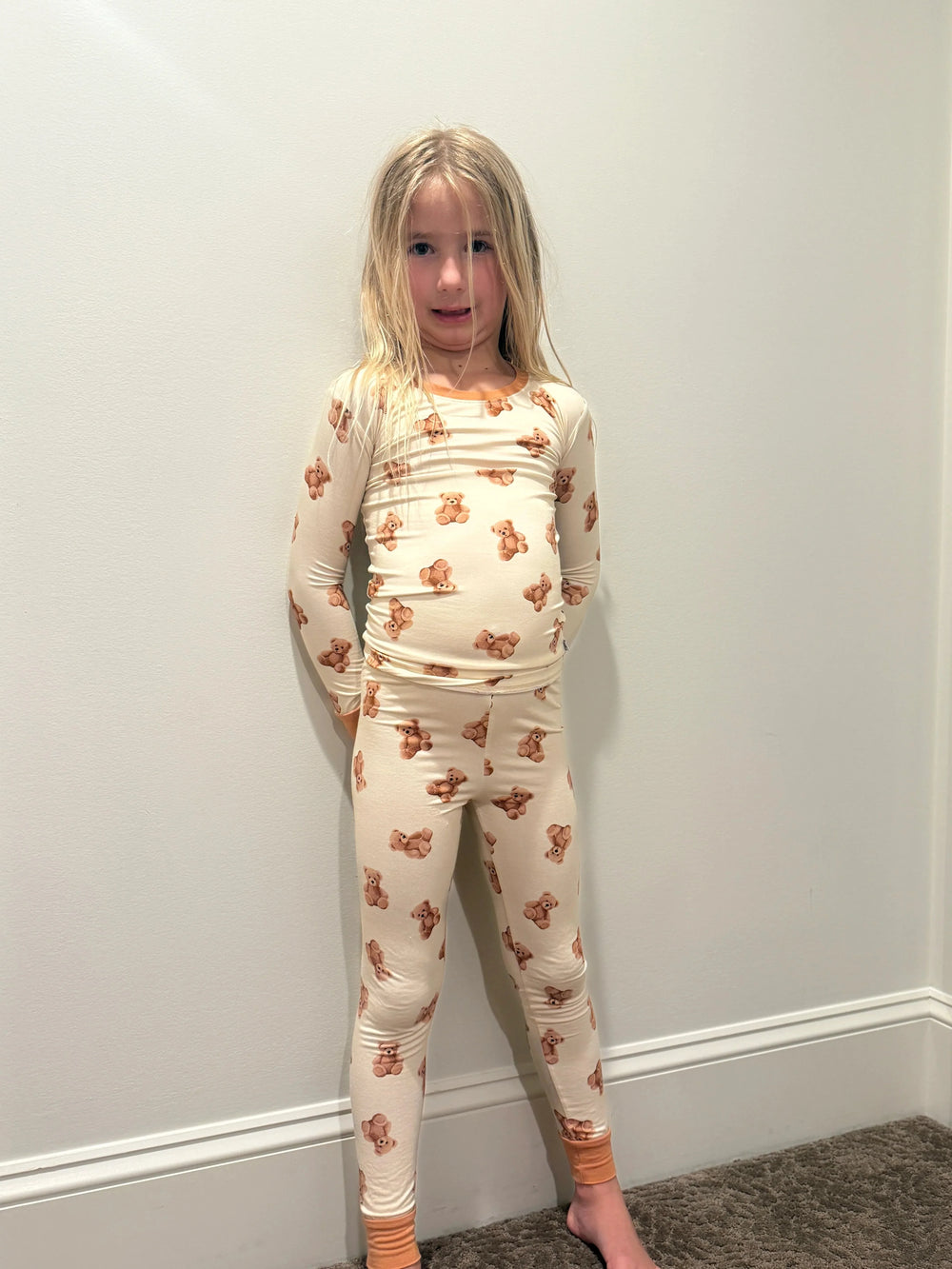 T-shirt à manches longues pour enfant avec ours en peluche