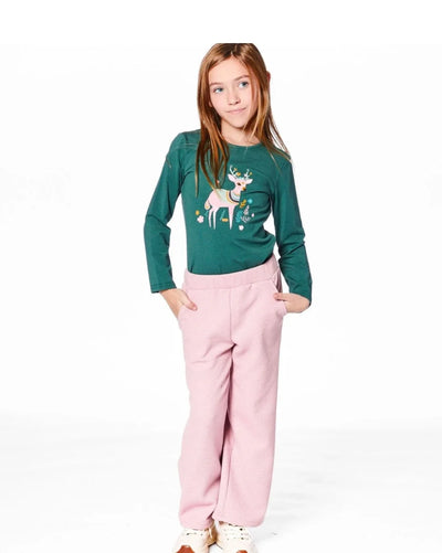 Pantalon Évasé Gaufré | Rose | Deux Par Deux