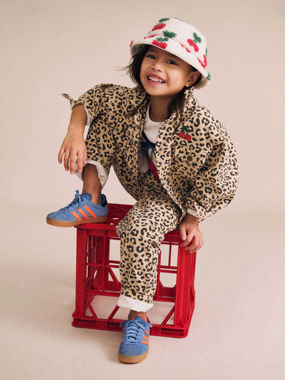 Very Cherry Leopard Print Denim Jacket | Animal | Huxbaby