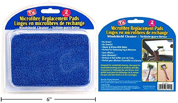 VUES À LA TÉLÉ Lingettes de rechange en microfibres pour nettoyeur de pare-brise, paquet de 2 - 81911