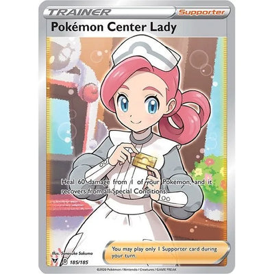 Pokemon Center Lady (Full Art) (185/185) (SWSH04)