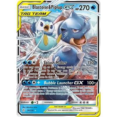 Blastoise & Piplup GX (38/236) (SM12)