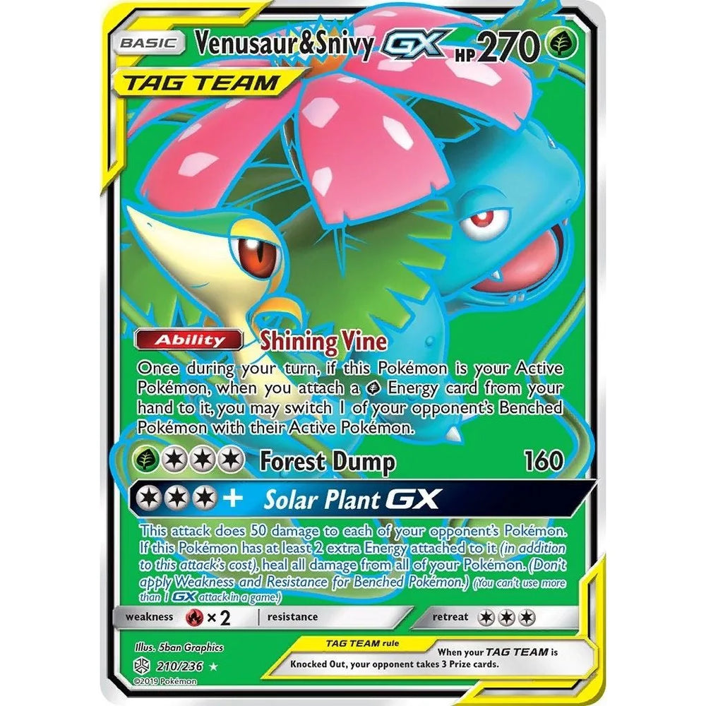 Venusaur & Snivy GX (Full Art) (210/236) (SM12)