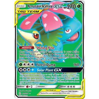 Venusaur & Snivy GX (Full Art) (210/236) (SM12)