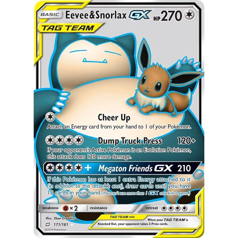 Eevee & Snorlax GX (Full Art) (171/181) (SM9)