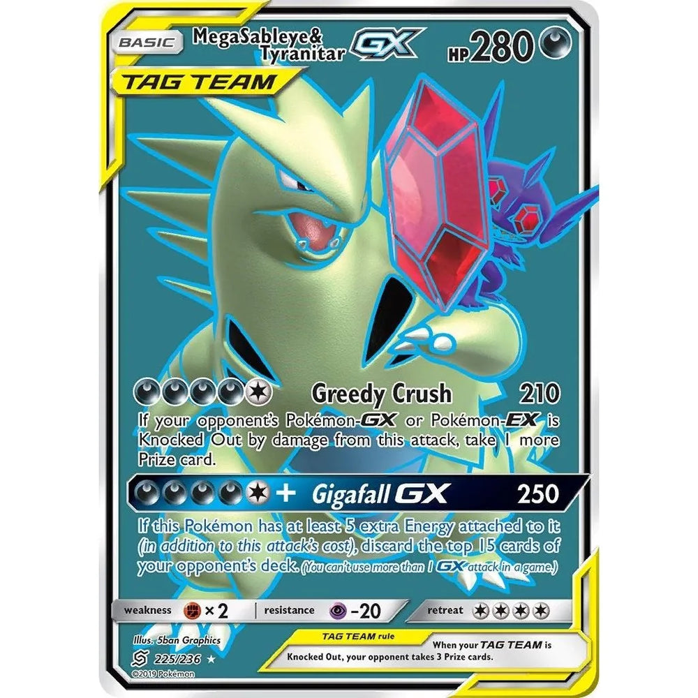 Mega Sableye & Tyranitar GX (Full Art) (225/236) (SM11)