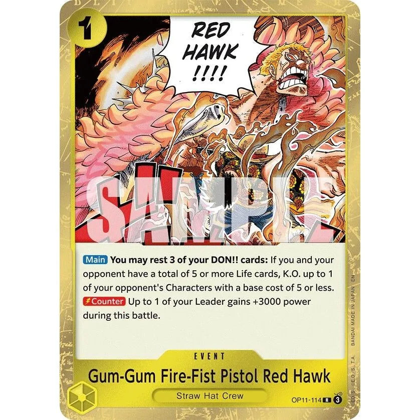 Pistolet "Gum-Gum Poing de Feu" Red Hawk (OP11-114) (OP11)
