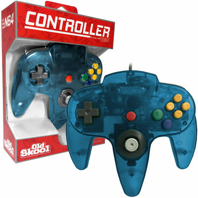 Manette translucide bleue-verte pour N64