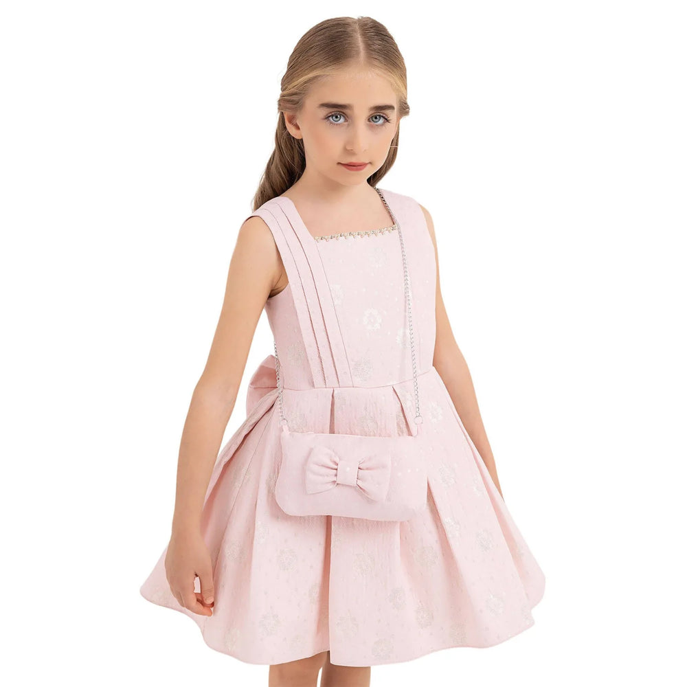Robe de Soirée Rose Poussière d'Étoiles pour Filles
