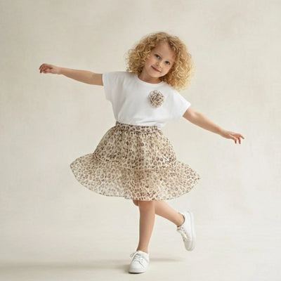 Safari Print Girls Skirt Set