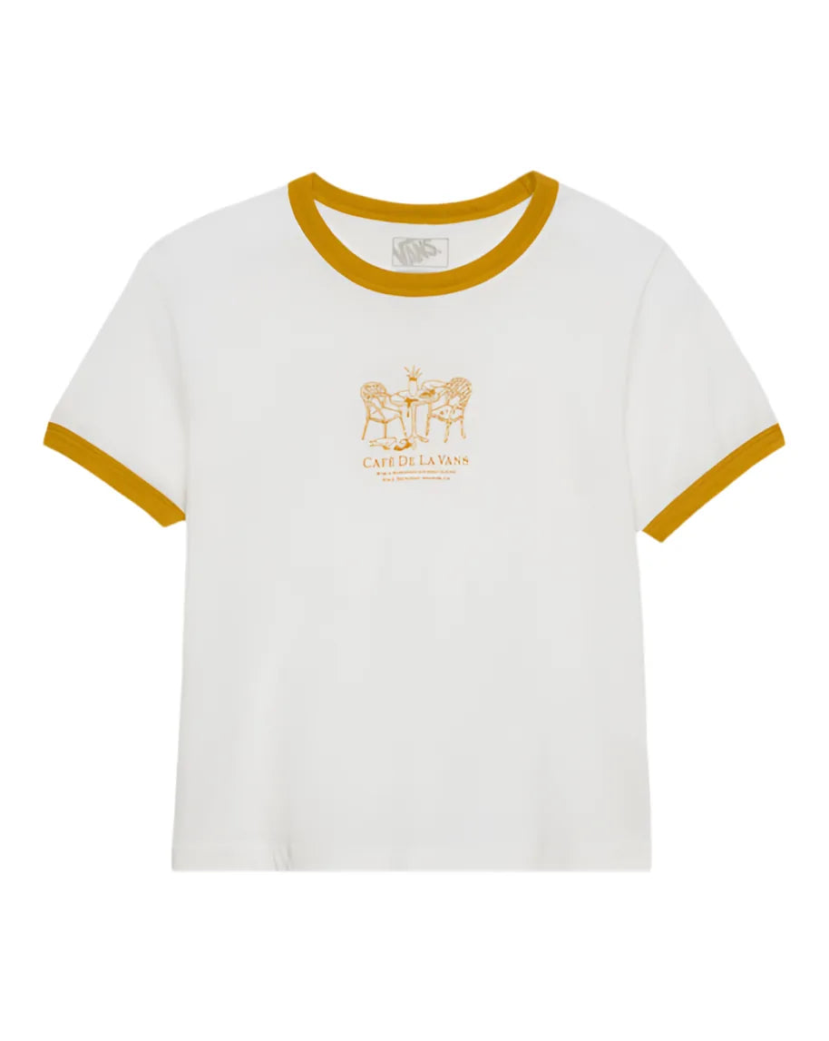 Vans 'De La Vans Ringer' Cropped Tee - White/Yellow (Women's)