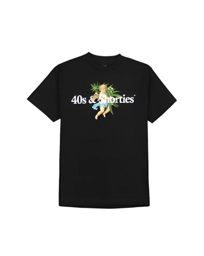 40’s & Shorties T-shirt 'Weed Angel' - Noir
