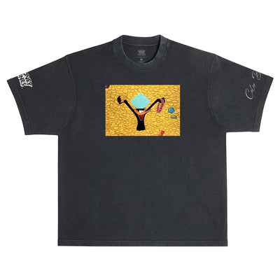 Tee "Riches Boxy Fit" Color Bars x Looney Tunes - Noir