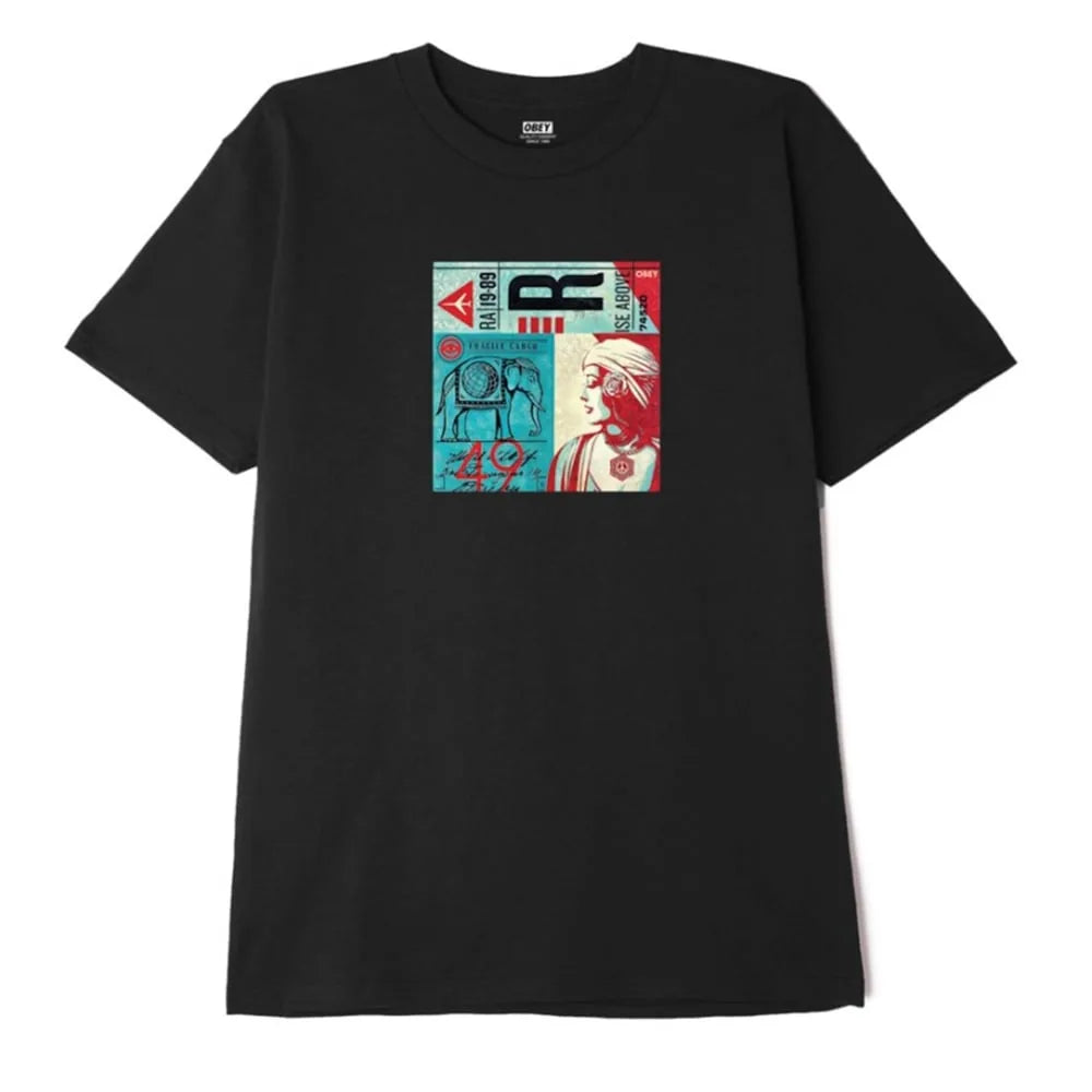 Obey T-shirt 'Fragile Cargo' - Noir