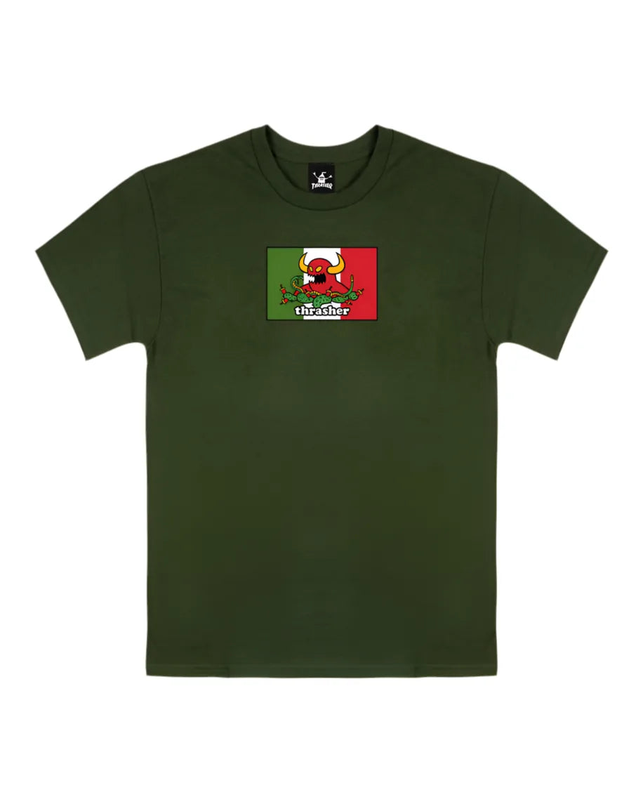 Thrasher X Toy Machine 'Hecho' Tee - Forest Green