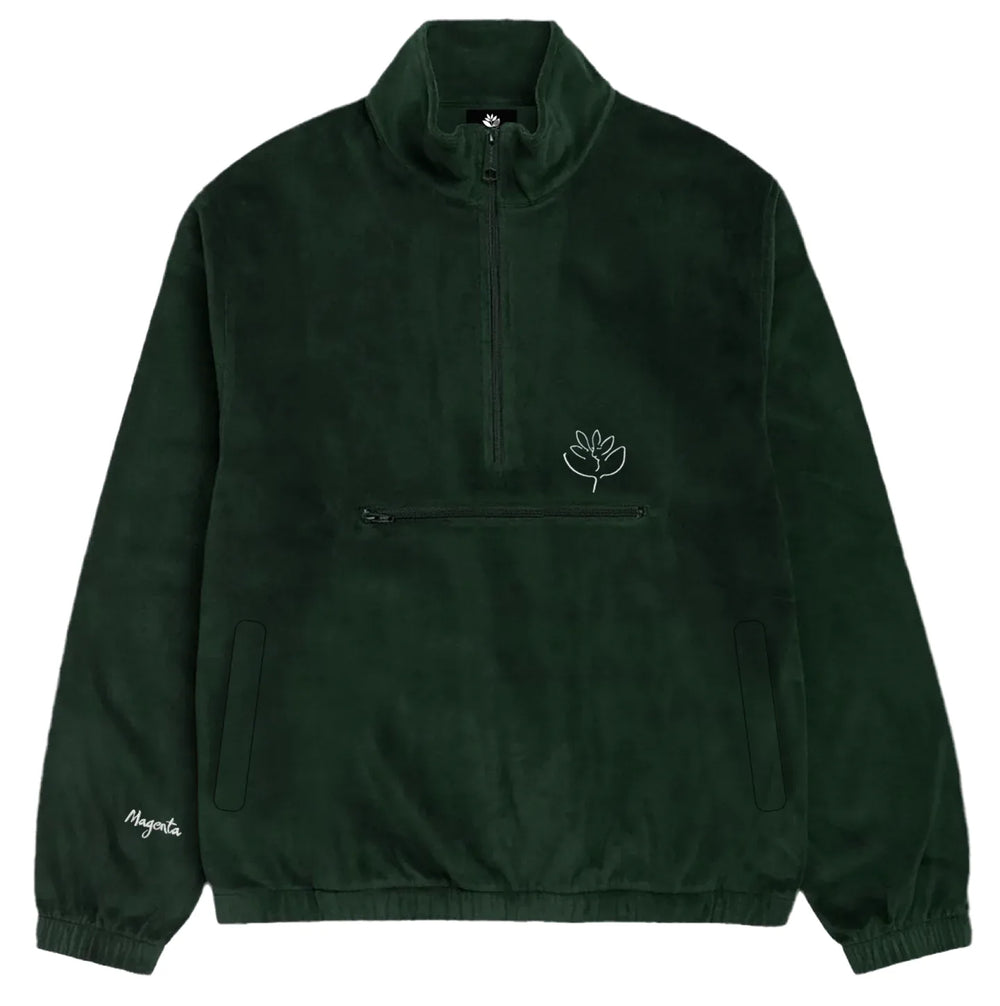 Magenta 'Dimanche Velours' Half Zip - Forest Green