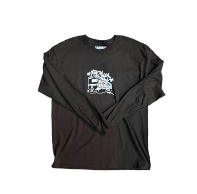 T-shirt à manches longues 'Metro Logo' de Frosted Skateboards - Brun