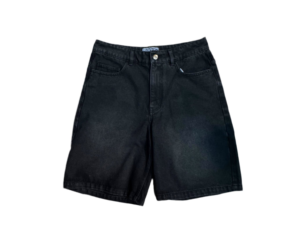 Frosted Skateboards 'Wavy' Baggy Jean Shorts - Off Black
