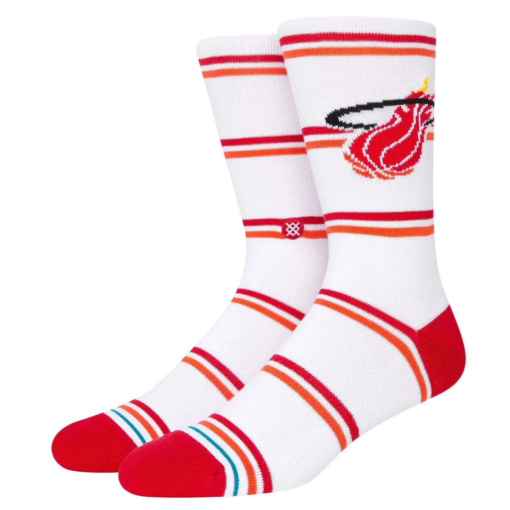 Chaussettes Stance x NBA 'Miami Heat Classics' - Blanc/Orange
