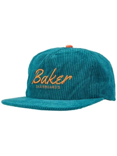 Casquette Baker 'Dolphin Corduroy' à Boutons-pression - Vert/Orange