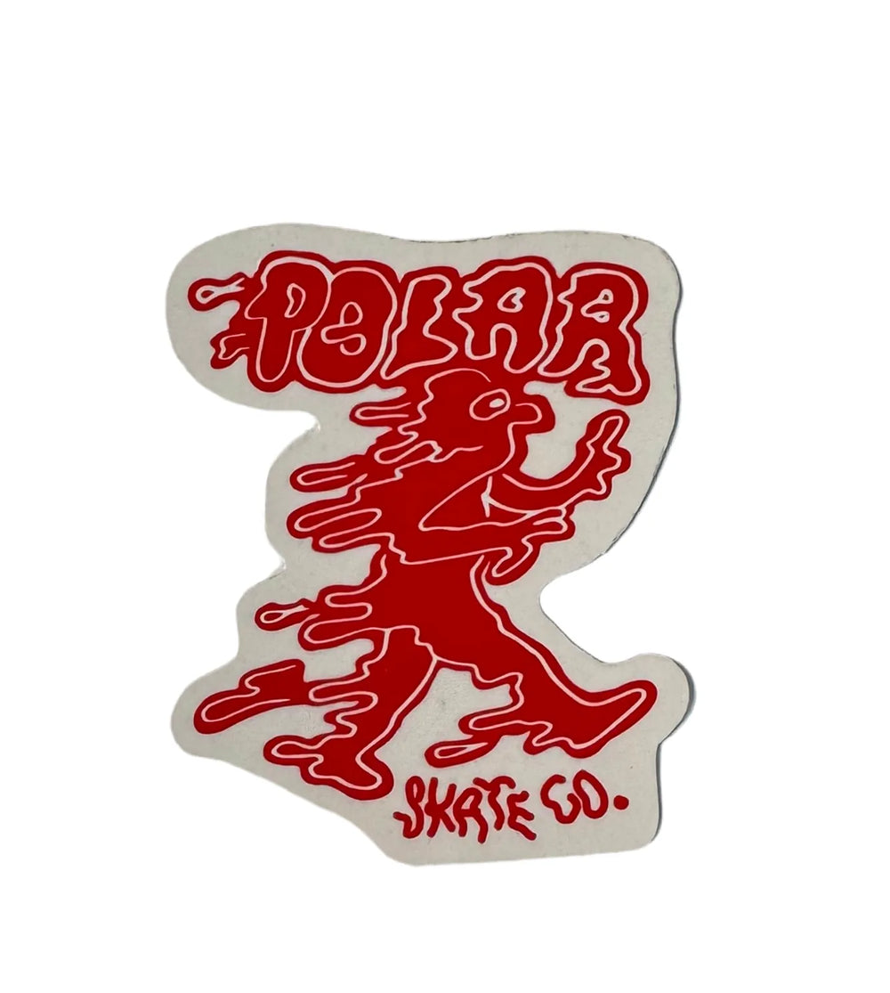 Autocollant 'Running Man' de Polar Skate Co. - Rouge