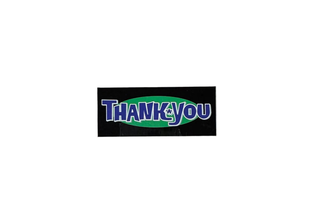 Autocollant « Logo BD » Merci – Vert/Bleu