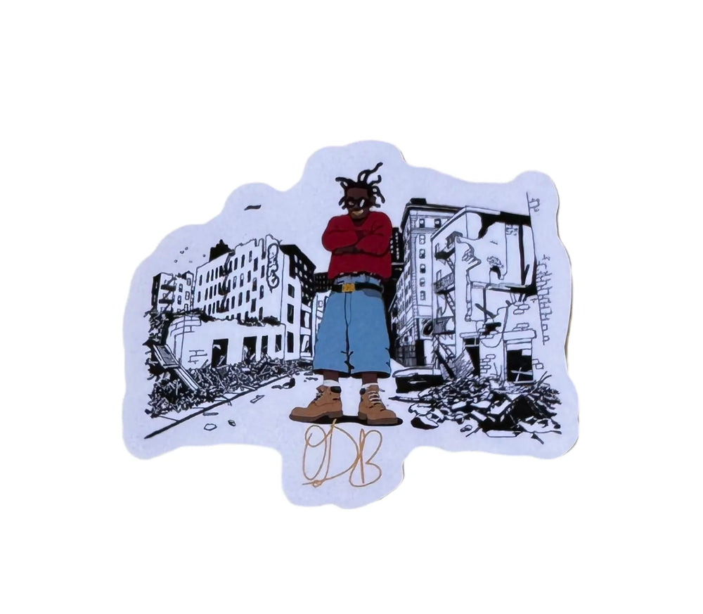Autocollant 'Harlem' Color Bars x Ol’ Dirty Bastard - Rouge