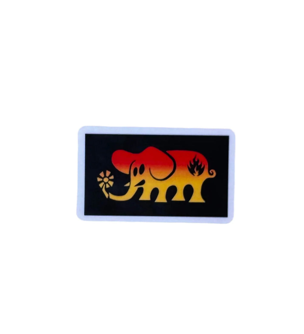 Autocollant 'Elephant' Black Label - Coucher de soleil orange