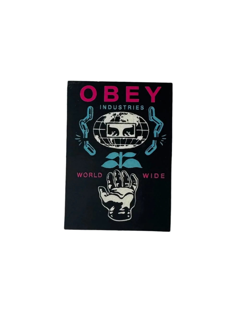 Autocollant Obey 'Industries' - Rose